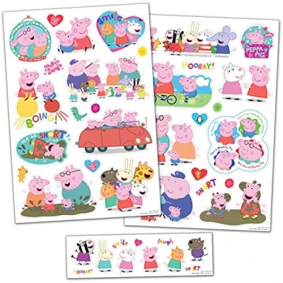 Afbeelding van Peppa Pig Vinylstickers voor kinderen, speelgoed en huishoudelijke voorwerpen, transparante rand