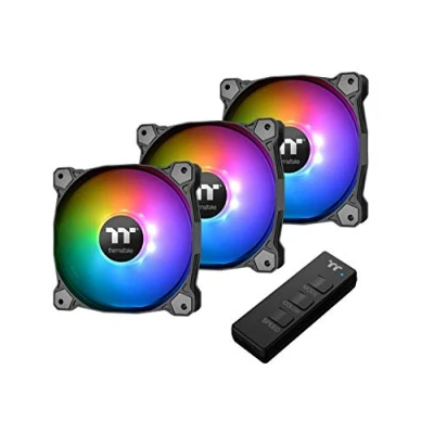 Afbeelding van Thermaltake 3x Pure 14 ARGB Sync PC ventilator Zwart, RGB (b x h d) 140 25 mm Incl. LED verlichting