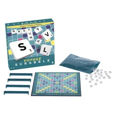 Afbeelding van Mattel Games Scrabble Reizen, Miniatuur Editie 20 x cm, gezelschaps en letterspel, Franse versie, (willekeurig model), CJT12