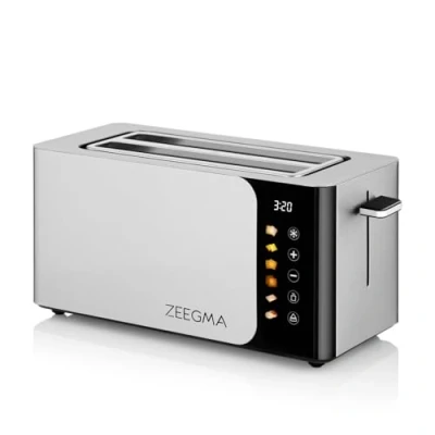Afbeelding van Zeegma Tostee Chef Smart Broodrooster 4 sleufs 1500W Touchscreen LED display 6 standen Broodsoortkeuze Ontdooien/Opwarmen Hoge lift Automatische uitschakeling Roestvrij staal Elegant &amp; slim design