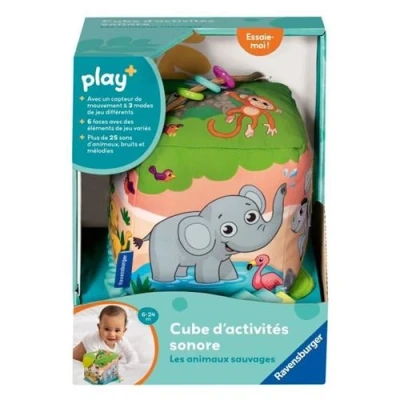 Image de Ravensburger Play + Mon Cube D&#039;Activités Sonore Les Animaux Sauvages Des 6 Mois Version Française 34009