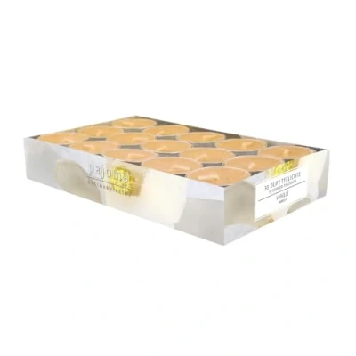 Afbeelding van Pajoma 91044 30 stuks Vanille geurkaarsen, moderne lijn, brandduur: ca. 14 uur, hoogte 1,5 cm