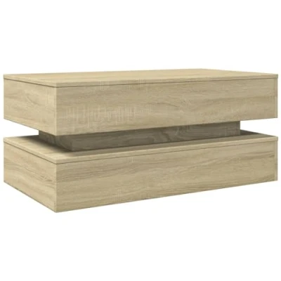 Image de vidaXL Table basse avec lumières LED chêne sonoma 90x50x40 cm839849