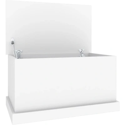 Afbeelding van Opbergbox 70x40x38 cm bewerkt hout wit