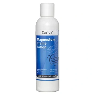Afbeelding van Casida Magnesium crème lotion met originele Zechstein magnesiumchloride voor huidverzorging apotheek kwaliteit 200 ml