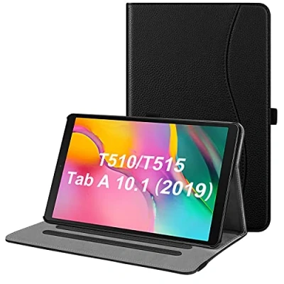 Afbeelding van FINTIE beschermhoes voor Samsung Galaxy Tab A 10.1 2019 multi hoek verstelbare met documententas, tablethouder SM T510/SM T515, zwart