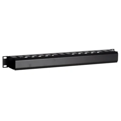 Afbeelding van 1U 19 inch metalen kabelgoot met schuifbedekking 483x75x45mm