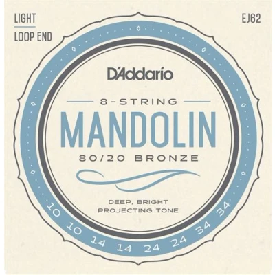 Image de Jeu de cordes d&#039;addario bronze 80/20 j62 mandoline