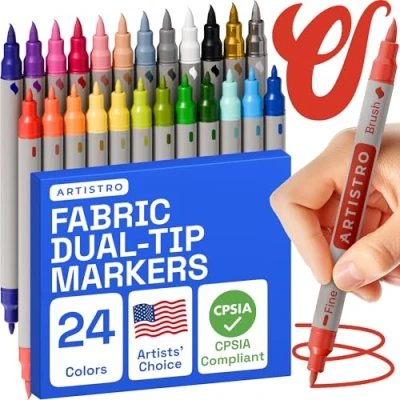 Afbeelding van 25 stuks acryl Dual Tip Paint Pens Brush + Fine Tips