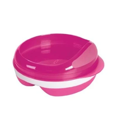 Image de OXO TOT 6125700 ASSIETTE 2 DIVISIONS AVEC COUVERCLE ROSE