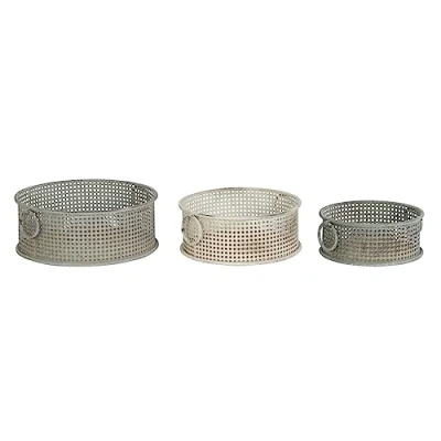 Afbeelding van Basket spelset DKD Home Decor 43 x 42 17 cm Metaal Aluminium Vintage