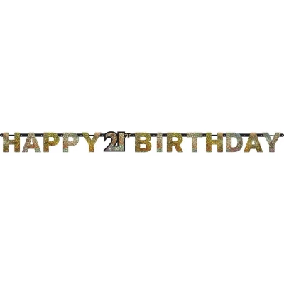 Afbeelding van Letterslinger Sparkling 21 zwart goud