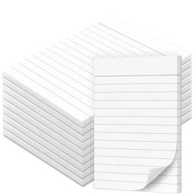 Afbeelding van Fantastino® Notitieblok A6, gelinieerd, 10 stuks, 500 vellen (50 per blok), premium papier, 90 g/m², klein, afneembaar mini vel voor kantoor, huis, school, universiteit