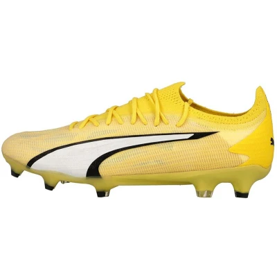 Afbeelding van Puma Ultra Ultimate FG/AG Voetbalschoenen met kunststof noppen, Heren, Maat: 40.5, Yellow blaze/white/black Kunststof/ textiel