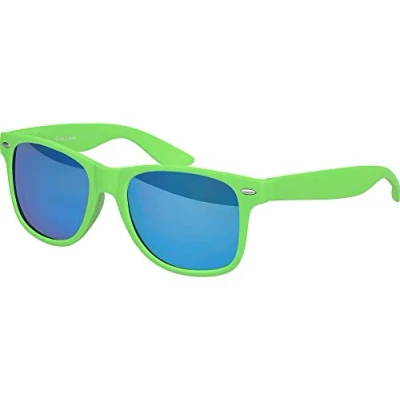 Afbeelding van Nerd zonnebril UV400 CAT 3 CE rubber retro stijl uniseks vintage bril met veerscharnier voor vrouwen mannen (verschillend)