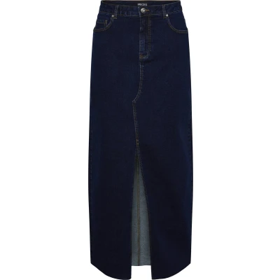 Afbeelding van PIECES PCJESSIE HW ANKLE DENIM SKIRT NOOS EXP Dames Rok Maat XS