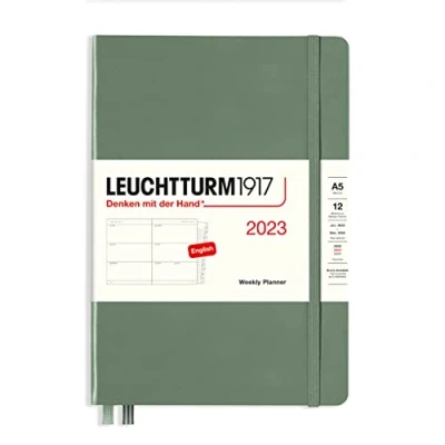 Afbeelding van Leuchtturm1917 agenda 2023 weekplanner 12 maanden a5 14,5 x 21 cm hardcover olijfgroen