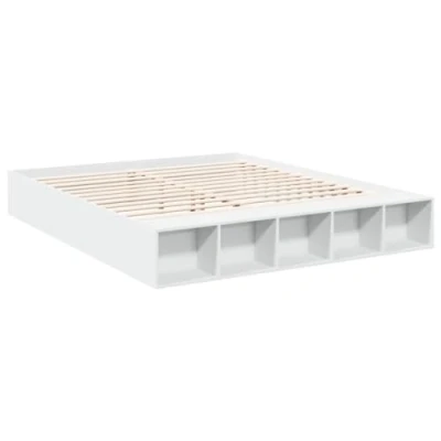 Afbeelding van vidaXL Bedframe bewerkt hout wit 180x200 cm