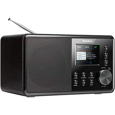 Afbeelding van Karcher DAB 3000 digitale radio (DAB Plus radio, FM RDS/DAB+, AUX IN, wekker met dubbel alarm), zwart
