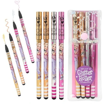 Image de Set 4 stylos Gel à paillettes Top Model Metallic Pen