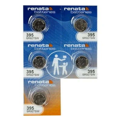 Afbeelding van Horloge batterij van Renata Made Swiss 395 of SR927SW AG7 1.5V snel schip (5 x SR927SW)