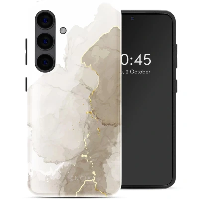 Afbeelding van Selencia Hoesje Geschikt voor Samsung Galaxy S24 Vivid Backcover Marble Light Brown