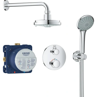 Afbeelding van GROHE Grohtherm inbouw comfortset 160 mm met rond rozet