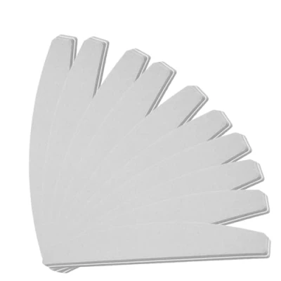 Afbeelding van INLAQ® 10 stuks bootvormige nagelvijlen, 100/180 graden, robuust en veelzijdig voor natuurlijke verlengde nagels, perfect manicure pedicurebehandelingen, grijs