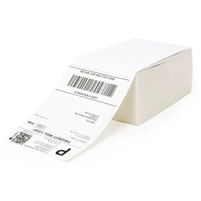 Afbeelding van NETUM 10,2 x 15,2 cm directe thermische etiketten om op te vouwen scherm witte verzendlabels, geperforeerd, permanent klevend (1 verpakking 500 etiketten) (thermolabel in cm)