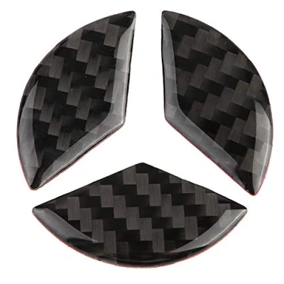 Afbeelding van Nikou Stuurwiellogo, compatibel logo van koolstofvezel, voor Benz accessoires onderdelen embleem badge stickers covers interieur decoraties C klasse W204 2005 2012