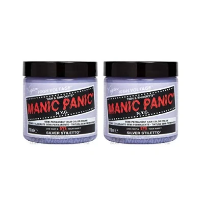 Image de Manic Panic Silver Stiletto Classic Cream, coloration capillaire semi permanente vegan et respectueuse des animaux, 2 x 118 ml