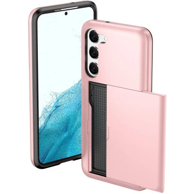 Afbeelding van iMoshion Hoesje Geschikt voor Samsung Galaxy S23 Ruimte 2 pasjes Backcover met pasjeshouder Rosé Goud