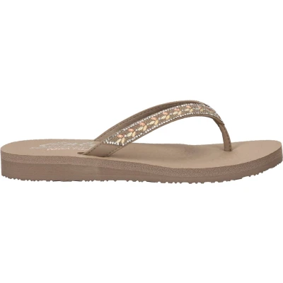 Afbeelding van Skechers Meditation Lucky One Teenslippers voor dames, grijs., 37 EU