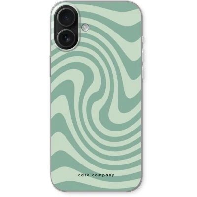Afbeelding van Case Company® hoesje geschikt voor iPhone 16 Plus Swirl Groen Soft Cover Telefoonhoesje Bescherming aan alle Kanten en Schermrand