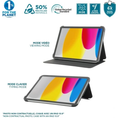 Afbeelding van Mobilis RE.LIFE Flip cover voor tablet milieubewust ontworpen, met flap imitatieleer zwart Apple 11 inch iPad Air M2 Wi Fi, Fi + Cellular