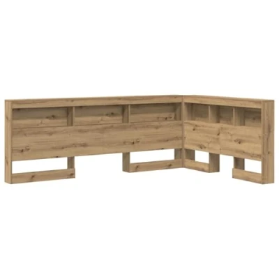 Afbeelding van vidaXL Opberghoofdbord artisanaal eikenkleurig 120 cm Bewerkt hout