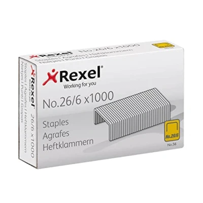 Afbeelding van Rexel nietjes nr. 56 (26/6), tot 20 vellen, standaardformaat voor nietmachines en nietjes, doos met x 1000 (20.000) (2115727)