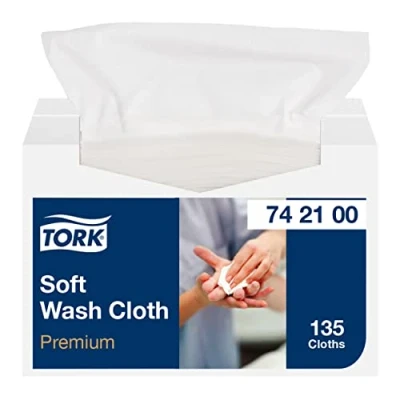 Afbeelding van Tork Witte zachte verzorging vierkant, premium, patiëntenverzorging, 8 x 135 vierkanten, 742100
