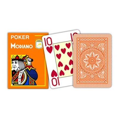 Afbeelding van Modiano poker speelkaarten oranje 4 index