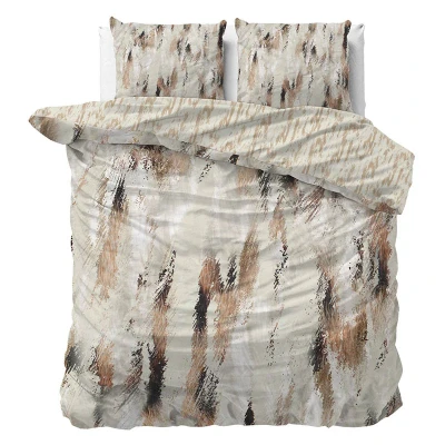 Afbeelding van Dekbedovertrek Eunike 2 persoons (200x200/220 cm) Katoen satijn Beige Manilla Ga naar Dekbed Discounter.nl &amp; Profiteer Nu