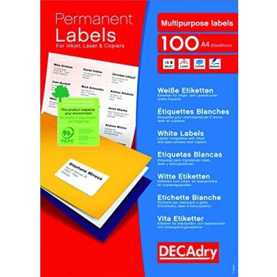 Afbeelding van Decadry Etiketten / Labels 210 x 148.5mm 100 vel