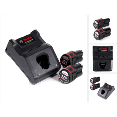 Afbeelding van Bosch GAL 12V 40 Professionele snellader voor accu&#039;s ( 1600A019R3 ) + 2x 3.0 Ah accu 1600A00X79
