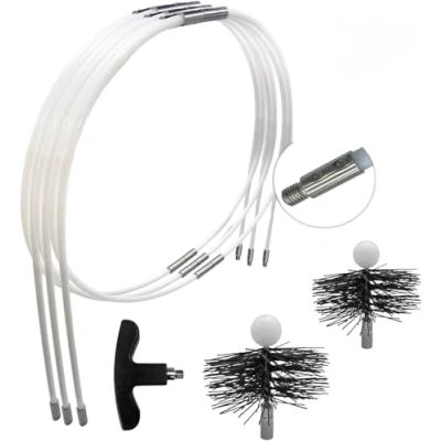 Afbeelding van SHAFFER PRO Schoonmaakset houtkachel en pellet 9 meter egel 120 mm 150 EASYFLEX 16 flexibele schoorsteenveger hengels