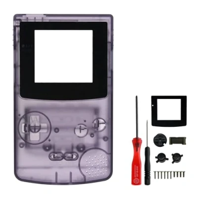 Afbeelding van OSTENT Complete vervangende hoes voor Nintendo GBC Gameboy Color Console Kleur paars transparant