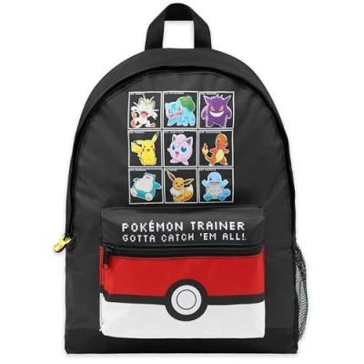 Afbeelding van Pokemon Rugzak voor kinderen, schooltas, jongens, meisjes, Pikachu Evoli, Pokeball, Zwart/Rood