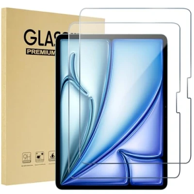 Afbeelding van Procase 2 x gehard glas voor iPad Air 11 (M2) 2024, displaybeschermfolie tegen krassen 0,33 mm dikte 9H