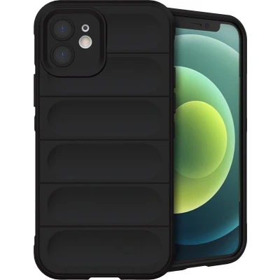 Afbeelding van iMoshion Hoesje Geschikt voor iPhone 12 Siliconen EasyGrip Backcover Zwart