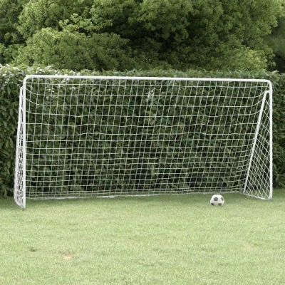 Afbeelding van Voetbaldoel Met Net 366X122X182 Cm Staal Wit
