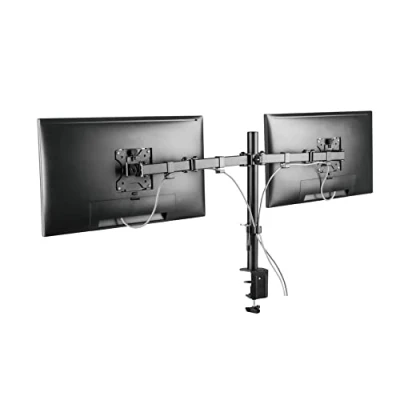 Image de ProperAV Support bureau à 2 bras pivotant pour moniteurs PC 19 32, VESA de 100x100