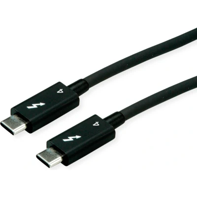 Afbeelding van ROLINE Thunderbolt™ 4 kabel, C C, M/M, 40Gbit/s, 100W, passief, zwart, 2 m